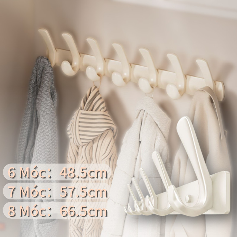 Móc Treo Quần Áo Đa Năng Cao Cấp, Thép Carbon Chống Han Gỉ, 6/7/8 Móc, Dùng Cho Phòng Ngủ, Cửa Ra Vào, Nhà Bếp