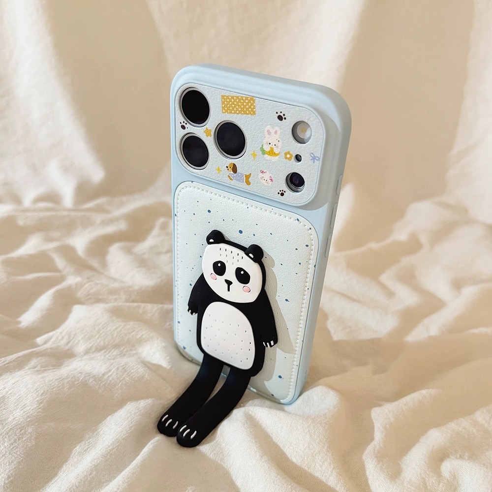 Ốp điện thoại da hình cáo Panda cho iPhone 17 Pro Max 16 15 14 13 Vỏ bảo vệ chống sốc