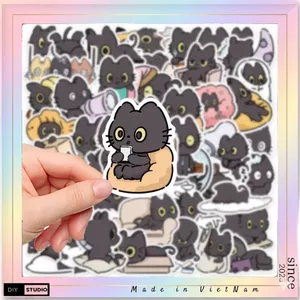 set 100 sticker bé Cat Black cute