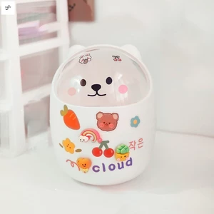 Thùng rác nhựa hoạt hình - Giỏ đựng rác gia dụng cho bàn văn phòng ô tô