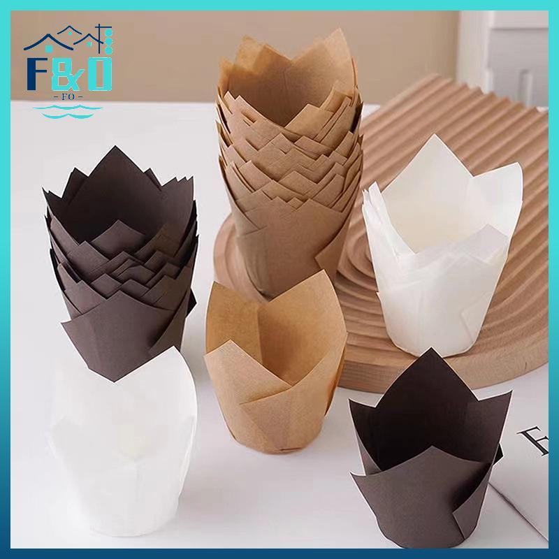 [F & O] 50 Chiếc Cốc Giấy Bánh Cupcake Tulip Muffin Chống Dầu Bánh Cupcake Lót Nướng Muffin Cup Bánh Bọc Trường Hợp Cho Tiệc Tắm Sinh Nhật {vn}