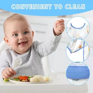 Yếm Ăn Cho Bé Yếm Chống Thấm Nước Cho Bé Gái Vải Mềm Quần Lót Smock Cho Da Nhạy Cảm Giờ Ăn Hàng Ngày wipqsvn
