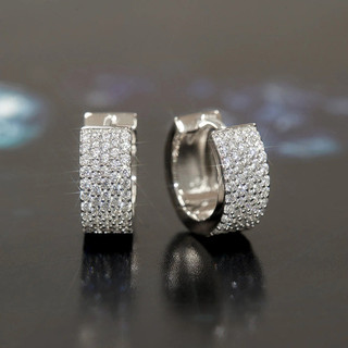Vòng bông tai bạc sterling S925 và zircon, trang sức thời trang đơn giản, quà tặng nữ