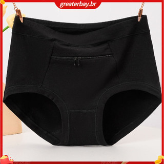 Phụ Nữ Dây Kéo Túi Quần Lót Cao Cấp Thoáng Khí Quần Lót Cotton Có Dây Kéo Chống Trộm Túi Dành Cho Nữ Lý Tưởng Cho Các Bà Mẹ Trung Niên Co Giãn