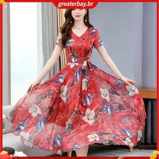 Đầm dài in họa tiết cổ điển, váy maxi chữ A hoa đẹp cho dạ hội prom, thiết kế sang trọng cổ V và buộc dây