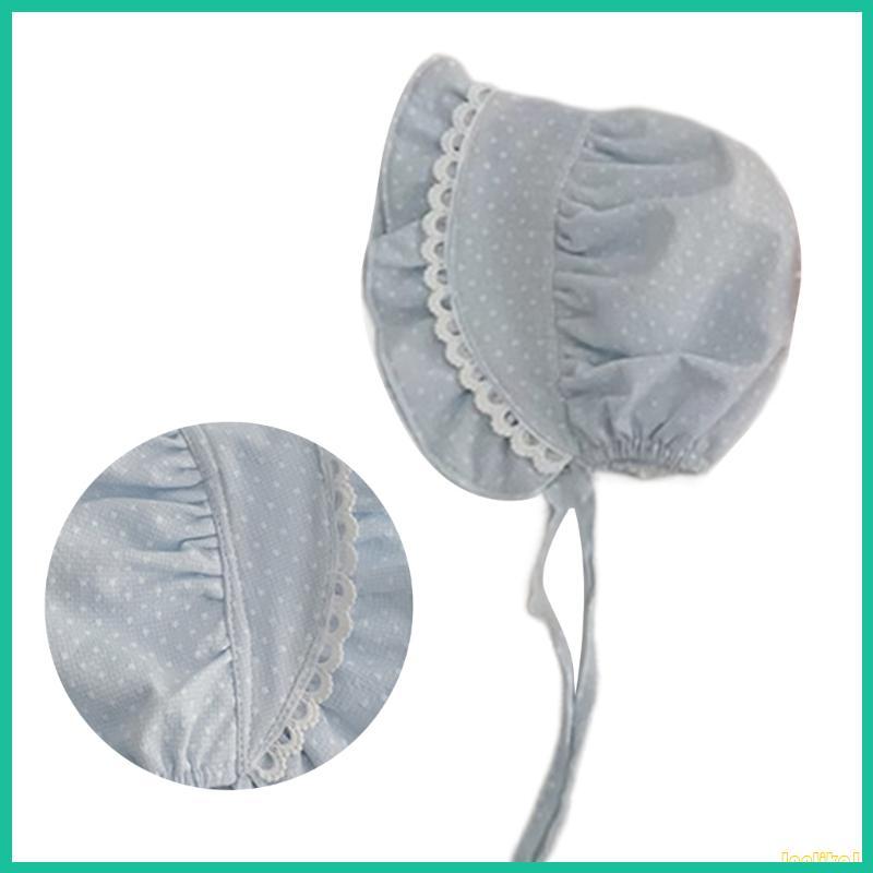Innlike1 Mũ Trẻ Sơ Sinh Bé Gái Bonnet Cotton Christening Bonnet Mũ Thoáng Khí Mũ Chống Nắng Nhẹ Mũ Cho