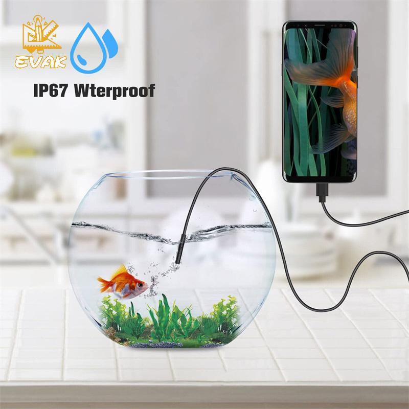 Camera nội soi Android Alittlesetrtu 5.5mm, Kính tiềm vọng Micro USB / Type-C 3 trong 1, VN chống nước