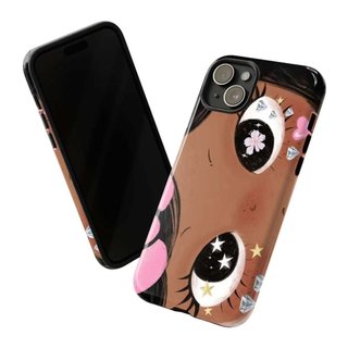 Ốp Điện Thoại Thích Hợp Cho iPhone Dòng Cô Gái Mắt Lớn Dễ Thương Thích Hợp Cho iPhone17 / 16promax Vỏ Điện Thoại iPhone15 / 14 / 13 Chống Sốc 11 / 12 Hai Trong Một x / xr Phim 7 / 8 Vỏ Bảo Vệ BMZC