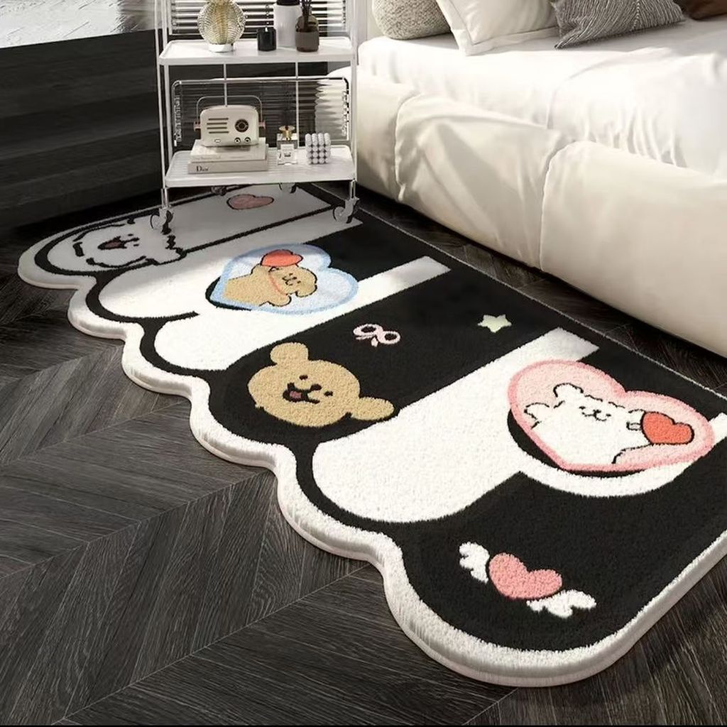 Hoạt Hình Cashmere Thảm Sang Trọng Phòng Ngủ Dải Dài Thảm Phòng Khách Dễ Thương Sofa Thảm Trải Sàn Chống Bụi Bẩn