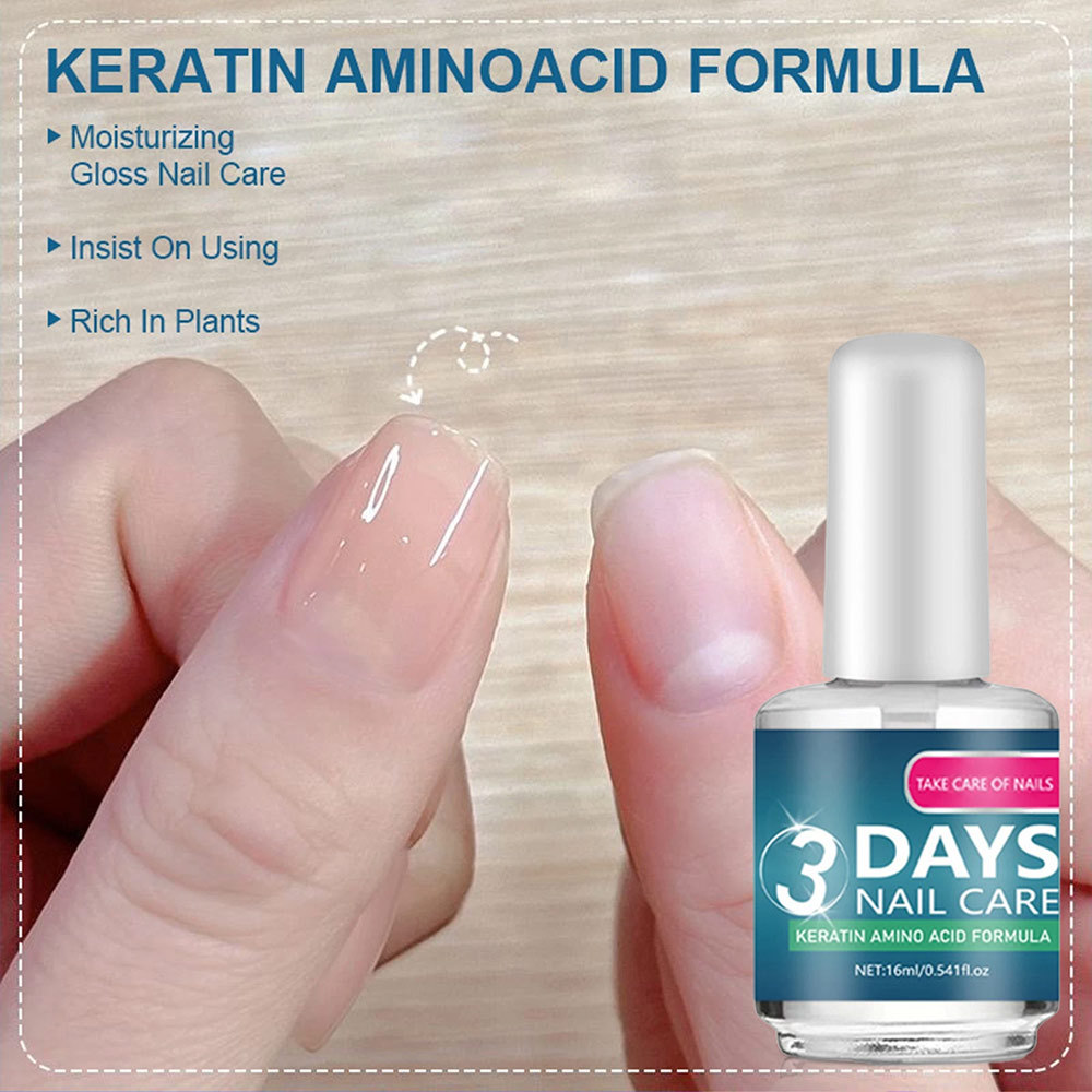 3 Days Nail Care Polish, Keratin Amino Acid Nail Oil, Moisturizing Clear Nail Care Gloss