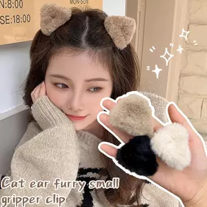 Kẹp Tóc Thời Trang Mùa Đông, Bề Mặt Lông Tơ Mềm Mại, Phù Hợp Đi Du Lịch, 3 Màu
