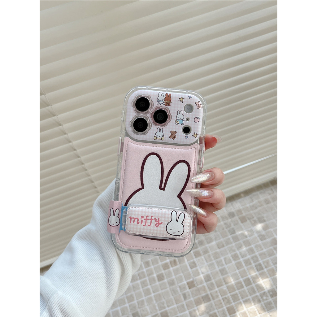 Ốp điện thoại chất liệu PU họa tiết thỏ cho iPhone 17 Pro Max 16 pro max