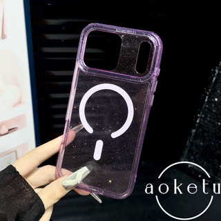 Ốp điện thoại trong suốt từ tính lấp lánh 2 trong 1 sang trọng phù hợp cho iPhone 13 14 15 16 17 Pro Max khung chữ cái bao gồm tất cả vỏ silicon chống rơi