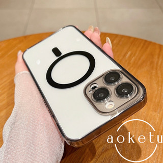 Ốp điện thoại từ tính acrylic siêu mỏng, trong suốt cao cho iPhone 11 12 13 14 15 16 17 Pro Max, tích hợp màng ống kính chống rơi