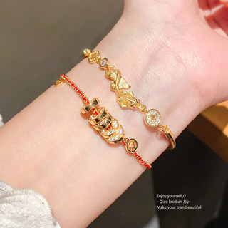 Châu Âu Mỹ ins Phong Cách Mới Mạ Vàng 18k Zircon Vòng Tay Hình Học Nữ