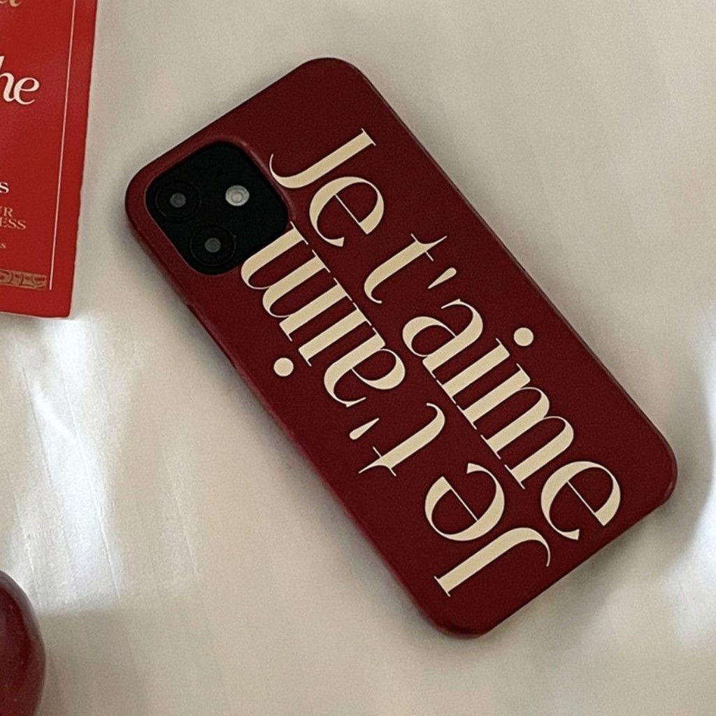 Cảm giác viền pháp tiếng anh áp dụng cho iPhone17 apple 16pro điện thoại vỏ 14 xsmax rượu vang đỏ 15 mềm vỏ 13/12