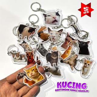 Meme Móc chìa khóa hình mèo Móc Chìa Khóa Acrylic vui nhộn Mèo mèo akmal
