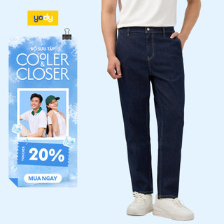 Quần jeans nam baggy raw denim YODY co giãn nhẹ thấm hút tốt MCJE25A146