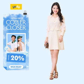 Váy sơ mi YODY liền thân chữ A VAN7116