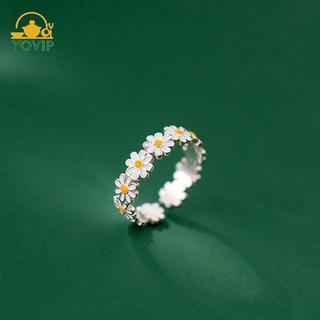 Nhẫn nữ vintage hoa cúc dễ thương, có thể điều chỉnh size, phù hợp nhẫn cưới và đính hôn