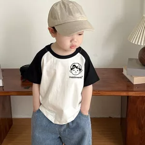 Bé Trai Raglan Tay Áo Màu In Hình Thường Ngày Rời Top Thoáng Khí Hàng Ngày Mùa Hè Mặc