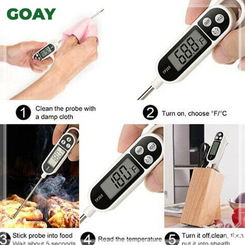 GOAY Digital Đọc tức thì Nhiệt kế thịt Nhà bếp Nấu ăn Thực phẩm Kẹo Sữa BBQ Nướng VN