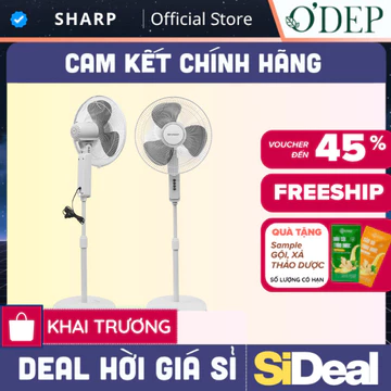 Quạt đứng 55W 3 cánh quạt Sharp, sải cảnh rộng, lưu lượng gió làm mát cho diện tích rộng PJ-S40MV-LG - SIDEAL SIL