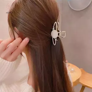 Kẹp Tóc Ngọc Trai Sang Trọng Với Viền Kim Cương Giả, Phù Hợp Nhiều Kiểu Tóc, Quà Tặng Perfect