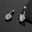 Vòng Nút Bụng Nhẫn Da Báo Kim Cương Inlay - Trang Sức Rốn Phù Hợp Cho Piercing