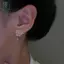 Bông tai hoa pha lê và ngọc trai zircon, phụ kiện thời trang đơn giản, món quà hoàn hảo để dự tiệc