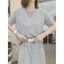 Công Nghiệp Nặng Đính Kim Sa Lấp Lánh Cổ Tròn Tay Ngắn Độc Đáo Dệt Kim Size Lớn Nữ Mùa Hè Phong Cách Mới Ôm Hơn Nhìn