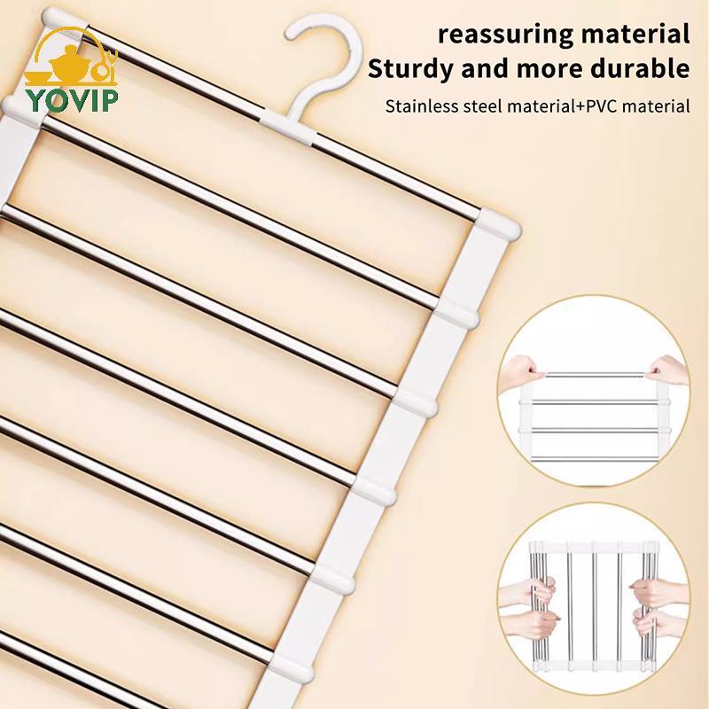 YOVIP Nhiều Tầng 5 Lớp Quần Móc Treo Có Thể Gập Lại Tiết Kiệm Không Gian Tủ Quần Áo Tổ Chức Cho Gia Đình Tủ Quần Áo Lưu Trữ VN