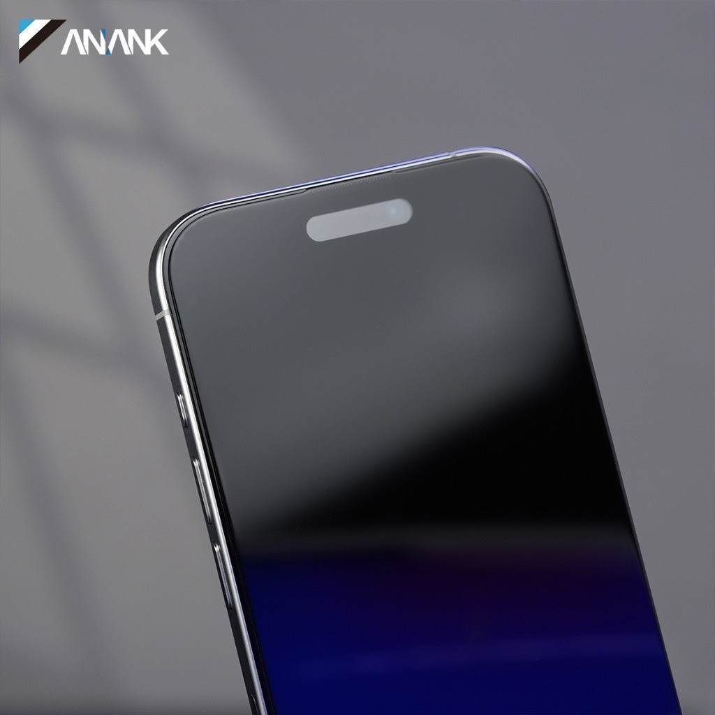 [Chính Hãng] Kính Cường Lực ANANK Bản Trong Suốt Viền Đen & Chống Nhìn Trộm 360 Độ Cho iPhone 12 Đến 17 Pro Max