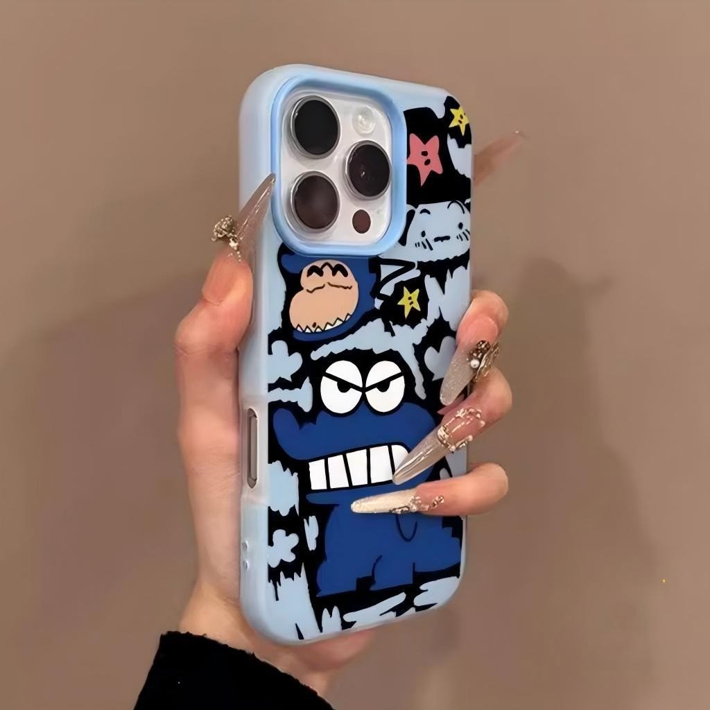 Ốp lưng Iphone Cảm giác da, chống rơi, Crayon Shin-chan quái vật rồng cho iPhone 16  15 11 12 13 14 pro max 7 plus xr xs