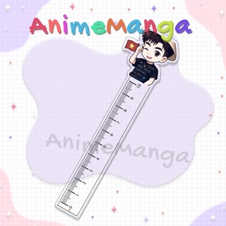 Thước Kẻ Quang Hùng MasterD dễ thương chất liệu acrylic trong suốt 10cm
