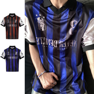 Áo thun nam GKSSS tay ngắn kiểu Mỹ retro tương phản sọc khô nhanh
