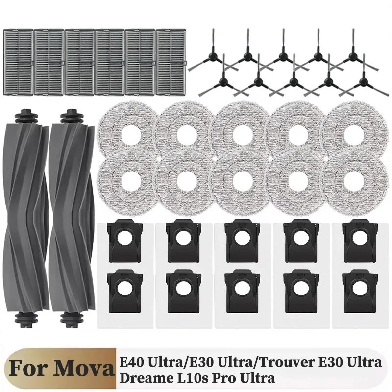 Dành cho MOVA E40 / E30 / Trouver E30 / Dreame L10s Pro Heat Tricut Brush Filter Cây lau nhà Túi vải