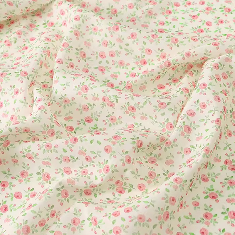 Váy handmade DIY mùa hè từ vải poplin giả hoa nhỏ, tiện lợi cho việc mặc nhà