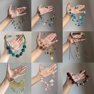Công Nghiệp Nặng Sỏi Tua Rua Phong Cách Bohemian Xếp Chồng Vòng Cổ Niche Thiết Kế Kỳ Lạ Kỳ Lạ Tất Cả Trận Đấu Vòng Cổ 7QKO