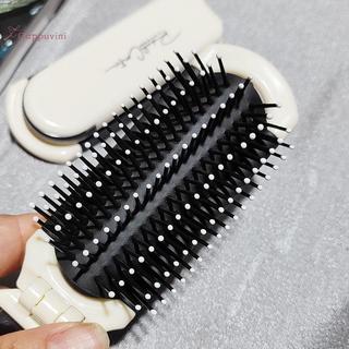 Cappuvini Bàn Chải Tóc Mini Gấp Massage Lược Đầu Massage Chống Tĩnh Điện Di Động Du Lịch Chải Tóc Cô Gái Lược Tóc Có Gương Đẹp