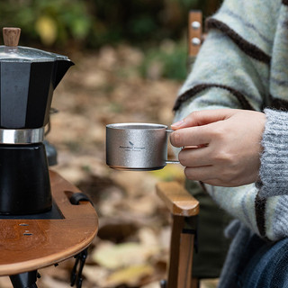 Boundless Voyage Titanium Espresso Cup 100ml Mini Đôi Tường Trà Cà Phê Cốc Kim Loại Nhỏ Giọt Drinkware Cho Du Lịch Văn Phòng Tại Nhà