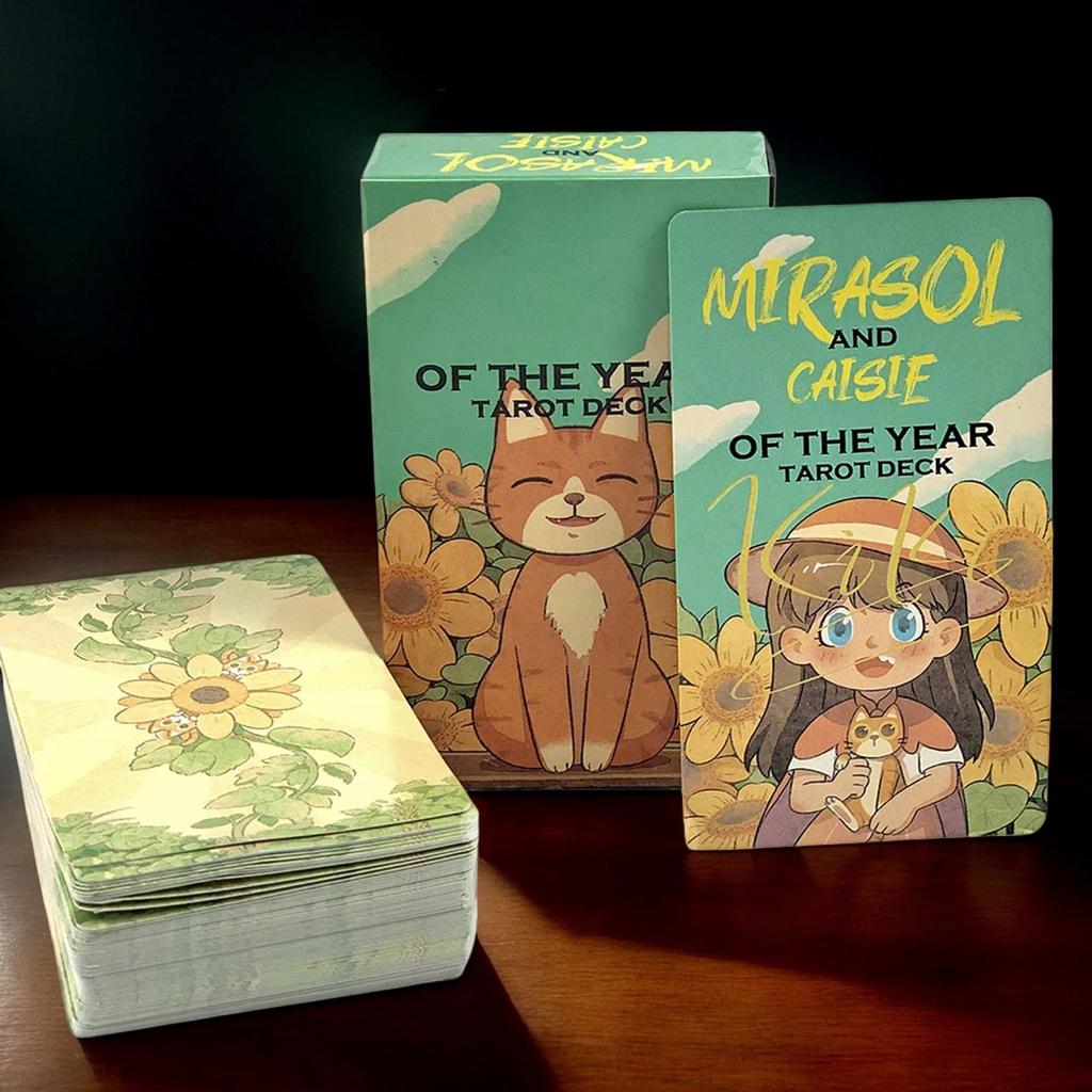 Tarot Cards Tarot Card Set Year Theme 10.5x6.2cm Pocket Size Spirit Deck Book 78X For Divination Astrology junlavn