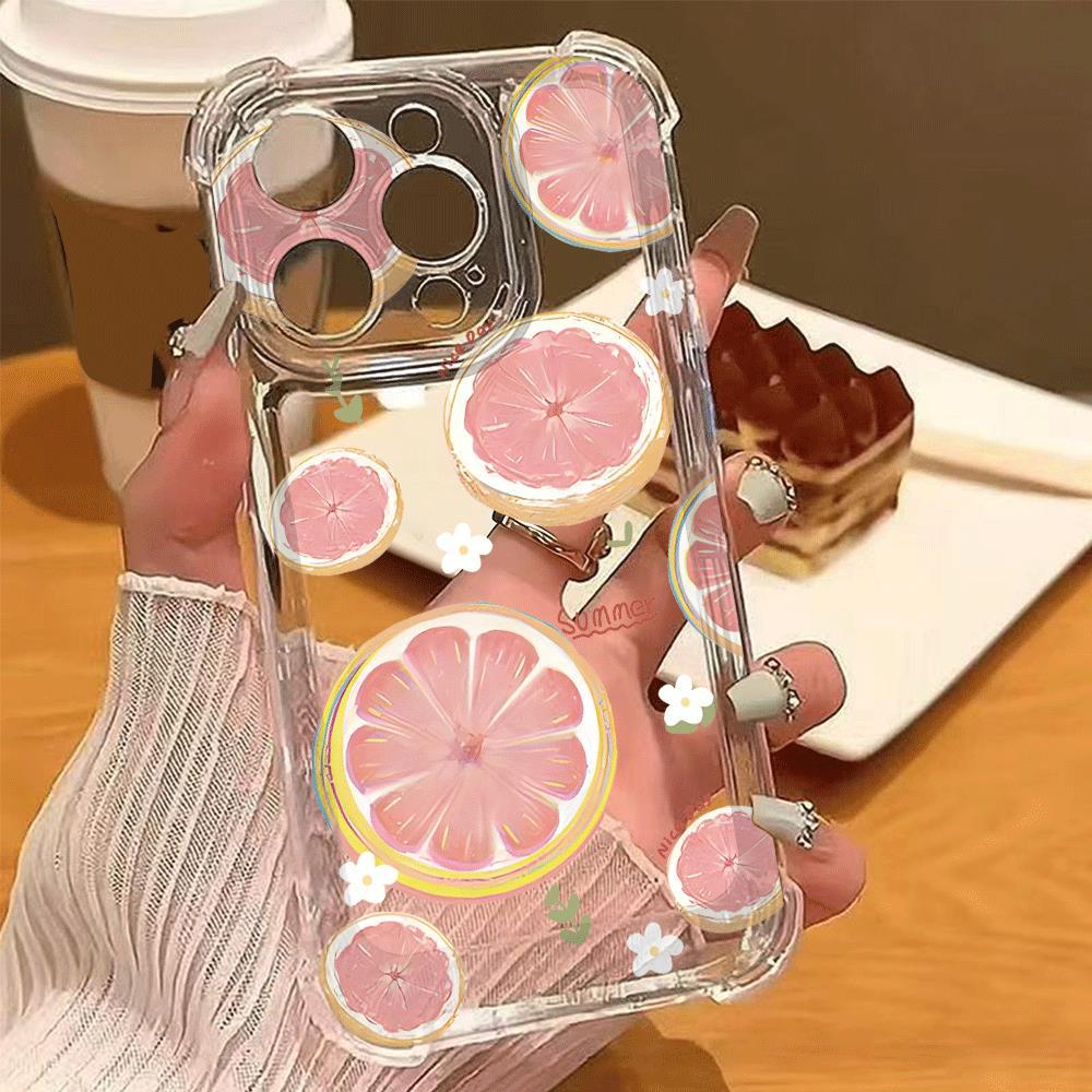 Bộ sưu tập mùa hè bưởi cho trường hợp iPhone 17Air iPhone 16/15/14 Quad chống ngã