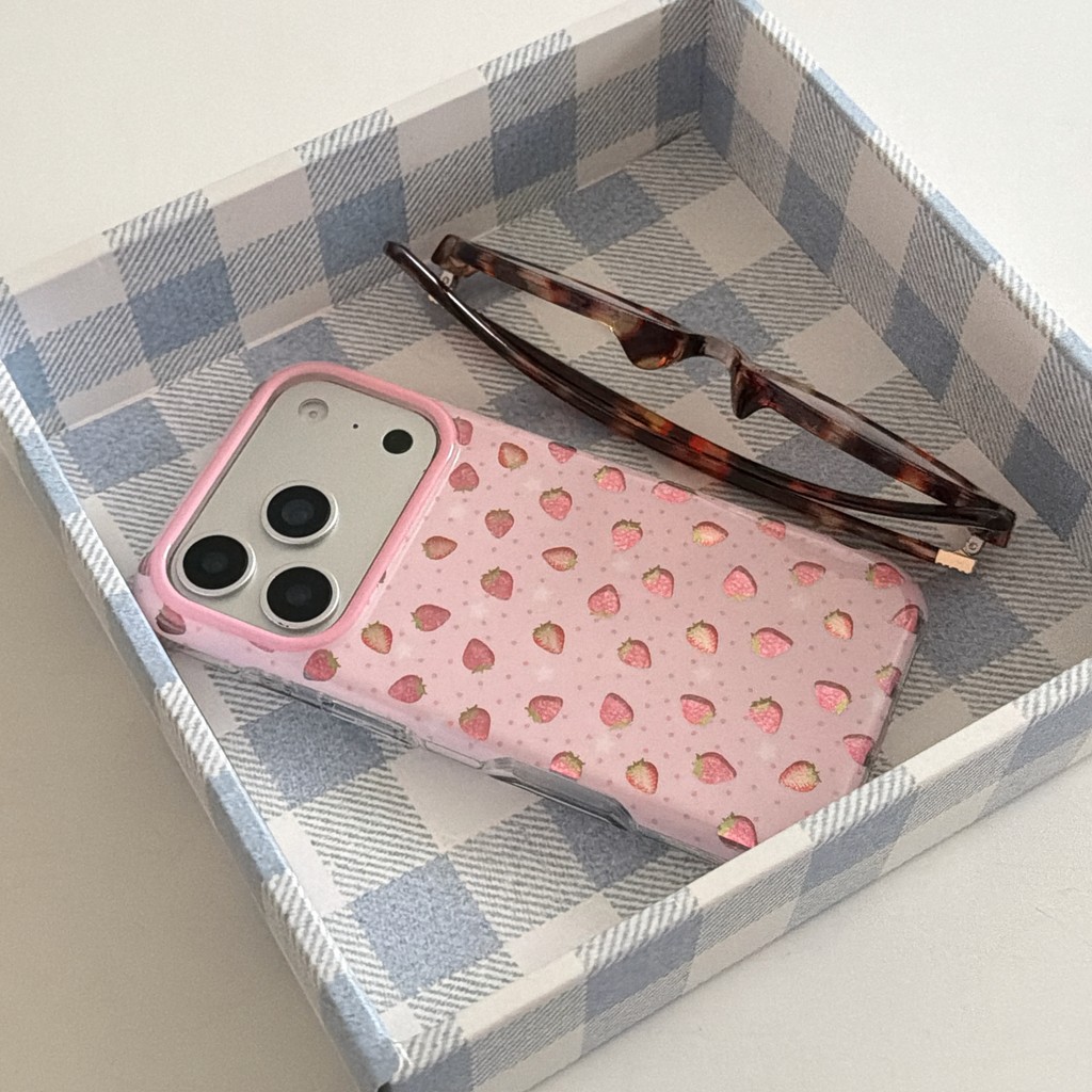 Ốp Điện Thoại Dâu Tây Dễ Thương Cho IPhone 17 Pro Max 17 16 15 14 13 Ốp Điện Thoại Chống Rơi BXOC