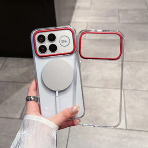 Dành cho Redmi K90Promax Ống kính hình tròn màu đỏ trong suốt từ tính k90 Trong suốt k80