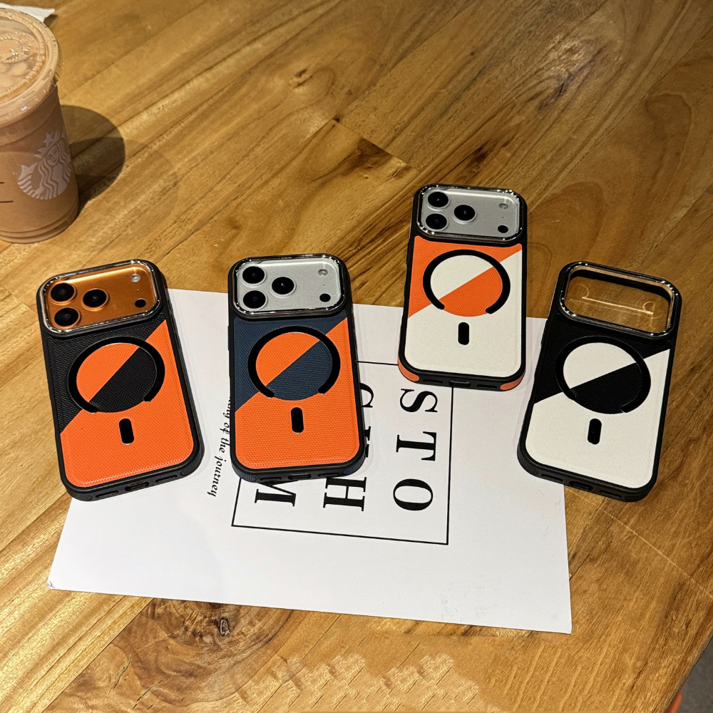 Ốp Điện Thoại Từ Tính Chặn Màu Cho iPhone 17 16 15 14 13 12 Pro Max Họa Tiết Chống Rơi Chống Trơn Trượt Vỏ Thời Trang