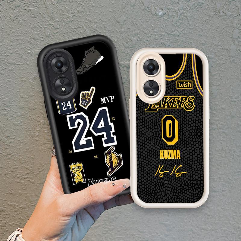 Ốp Lưng Cho OPPO A17 A17K A18 A38 A58 A60 4G Phim Hoạt Hình Silicon Mềm Đáng Yêu Ốp lưng TPU NO.0 24 Bóng Rổ Cậu Bé Kobe Mắt Thiên Thần Chống Sốc Ốp Lưng