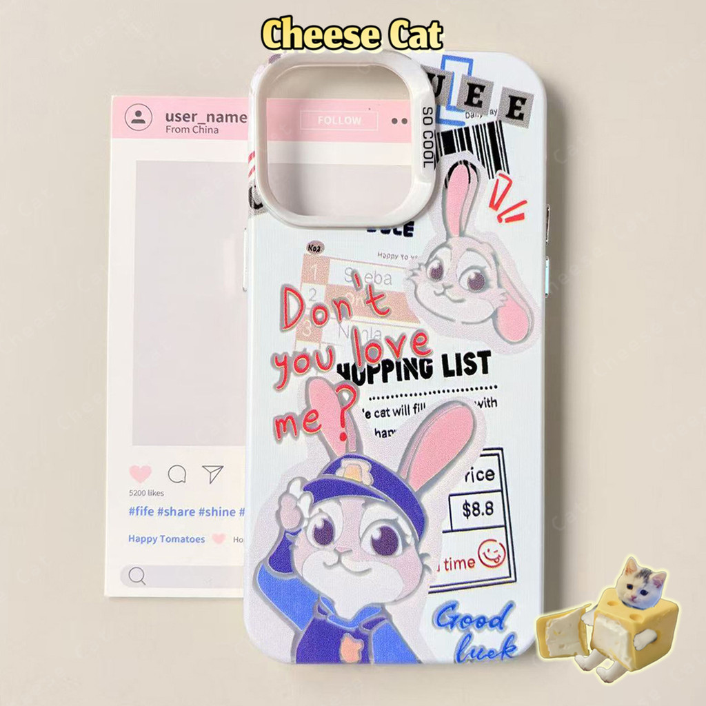 Zootopi tai 3D Ốp điện thoại hình đôi thỏ Bunny Fox cho iPhone 14 15 11 12 13 16 17 Pro Max 16E Xs Max 7Plus