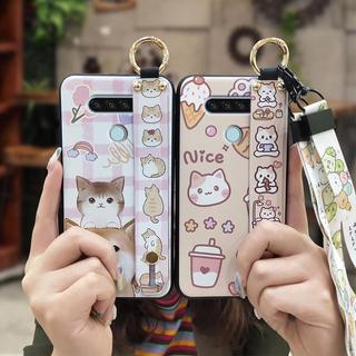 Dây Buộc Giá Đỡ Điện Thoại Ốp lưng LG Q51 Dây Đeo Tay Dễ Thương Chống Bụi Bẩn Dây Đeo Cổ Tay Ốp Lưng Silicon Thiết Kế Thời Trang Chống Bụi Chống Sốc Chống Thấm Nước Chân Đế Bảo Vệ Bền Đẹp