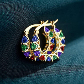 Vòng bông tai bạc sterling S925 zircon, trang sức thời trang đơn giản cho nữ